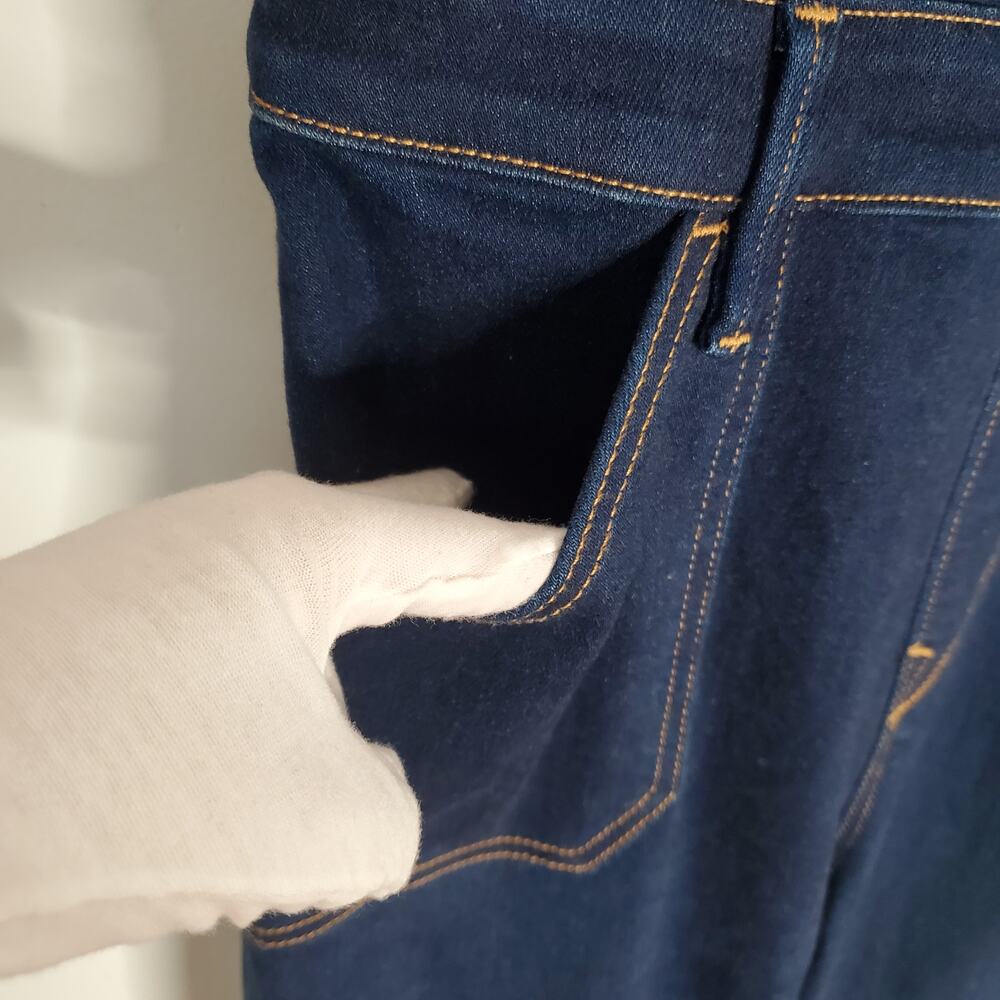 Stoned Immaculate Bonnie Bib Overalls Denim Dark Washed Blue Stretch Size 30 - Picture 10 of 15